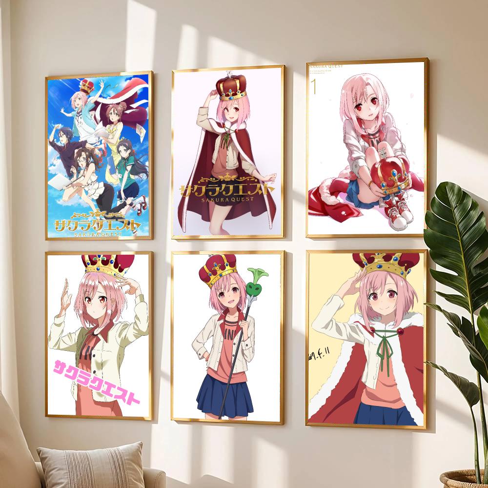 Office Quest - Affiche d'animation S-Sakura Quest-T, autocollant mural