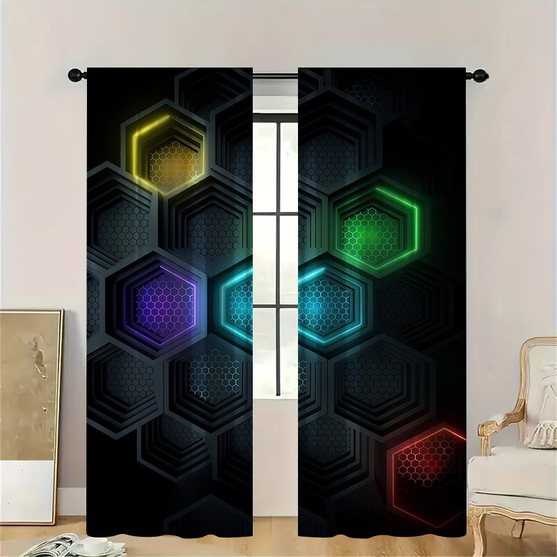 Rideaux géométriques modernes  - Office Tech Room avis et prix