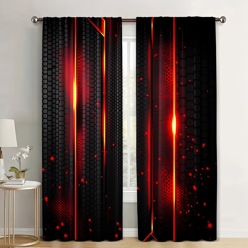 2 rideaux effet lave noir et r - Office Tech Room avis et prix
