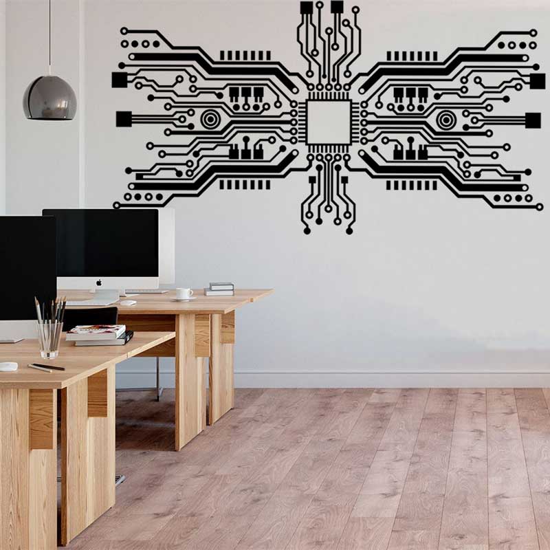 Autocollant mural de puce de c - Office Tech Room avis et prix